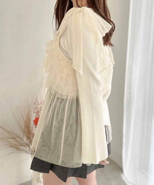 apres jour clair（アプレジュールクレア）の「【apres jour clair】チュールキャミチュニック【ZOZOTOWN限定アイテム】（キャミソール・レディース・ミント/アイボリー/ブラック/チャコールグレー・X-LARGE/フリー）」の21枚目の写真