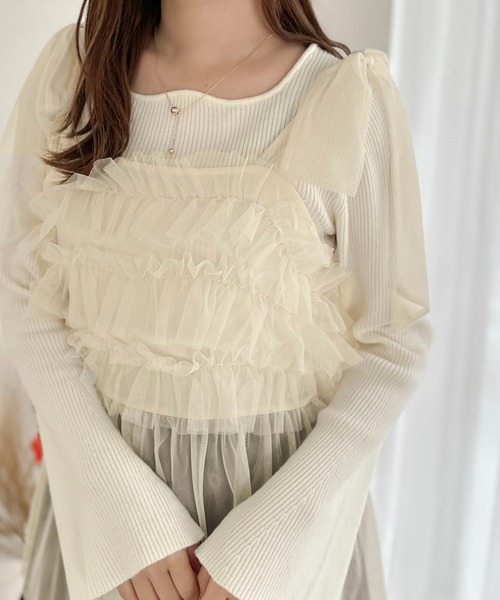 apres jour clair（アプレジュールクレア）の「【apres jour clair】チュールキャミチュニック【ZOZOTOWN限定アイテム】（キャミソール・レディース・ミント/アイボリー/ブラック/チャコールグレー・X-LARGE/フリー）」の20枚目の写真