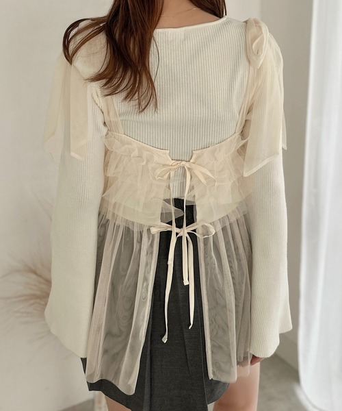 apres jour clair（アプレジュールクレア）の「【apres jour clair】チュールキャミチュニック【ZOZOTOWN限定アイテム】（キャミソール・レディース・ミント/アイボリー/ブラック/チャコールグレー・X-LARGE/フリー）」の22枚目の写真