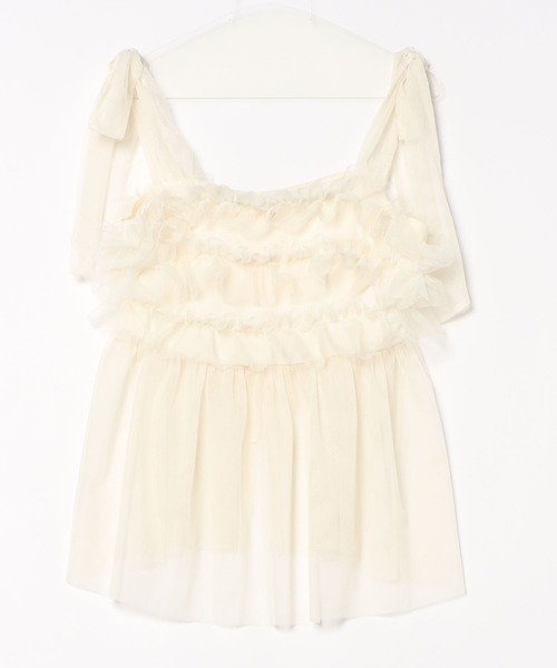 apres jour clair（アプレジュールクレア）の「【apres jour clair】チュールキャミチュニック【ZOZOTOWN限定アイテム】（キャミソール・レディース・ミント/アイボリー/ブラック/チャコールグレー・X-LARGE/フリー）」の11枚目の写真