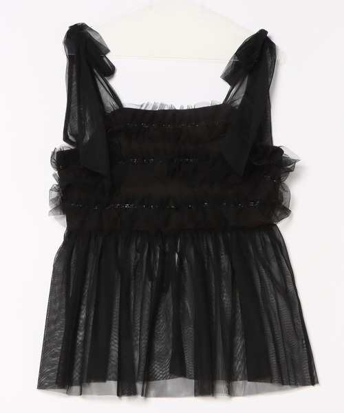 apres jour clair（アプレジュールクレア）の「【apres jour clair】チュールキャミチュニック【ZOZOTOWN限定アイテム】（キャミソール・レディース・ミント/アイボリー/ブラック/チャコールグレー・X-LARGE/フリー）」の13枚目の写真