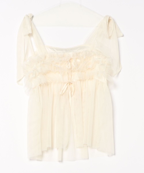 apres jour clair（アプレジュールクレア）の「【apres jour clair】チュールキャミチュニック【ZOZOTOWN限定アイテム】（キャミソール・レディース・ミント/アイボリー/ブラック/チャコールグレー・X-LARGE/フリー）」の12枚目の写真