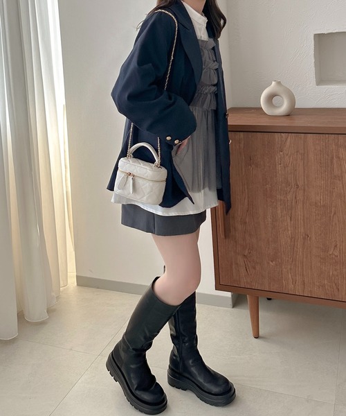 apres jour clair（アプレジュールクレア）の「【apres jour clair】チュールキャミチュニック【ZOZOTOWN限定アイテム】（キャミソール・レディース・ミント/アイボリー/ブラック/チャコールグレー・X-LARGE/フリー）」の6枚目の写真