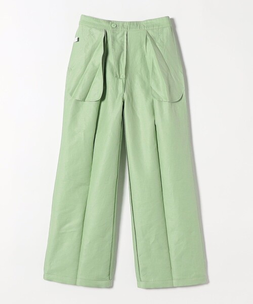 SHIPS any リネン ミックス イージーパンツ グリーン SHIPS any:〈洗濯