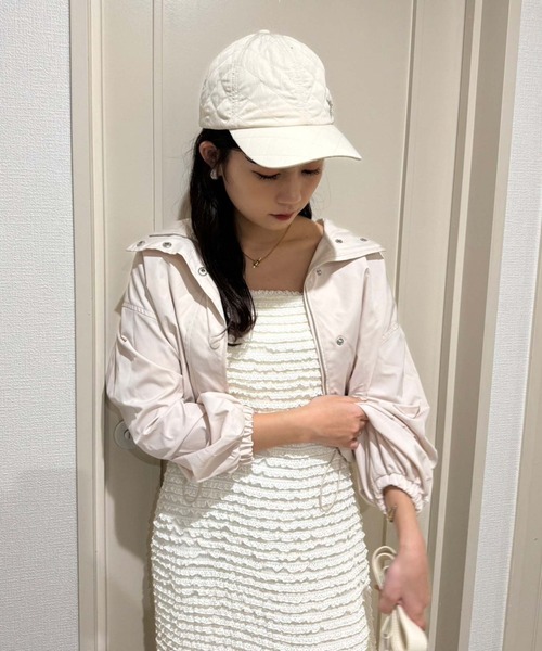 one after another NICE CLAUP(ワンアフターアナザーナイスクラップ)の「ラインストーンリボン付きキルティングキャップ(キャップ・レディース・ブラック/アイボリー/ピンク・FREE)」の12枚目の写真