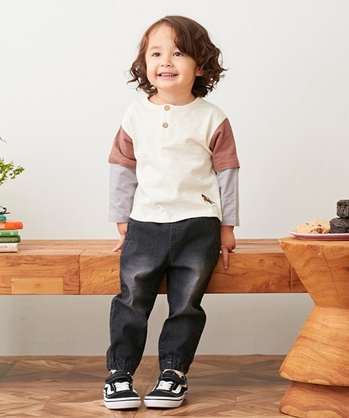 petit main(プティマイン)の「ストレッチデニムジョガーパンツ(デニムパンツ・キッズ・ブルー/ブラック・80cm/90cm/100cm/110cm/120cm/130cm)」の12枚目の写真