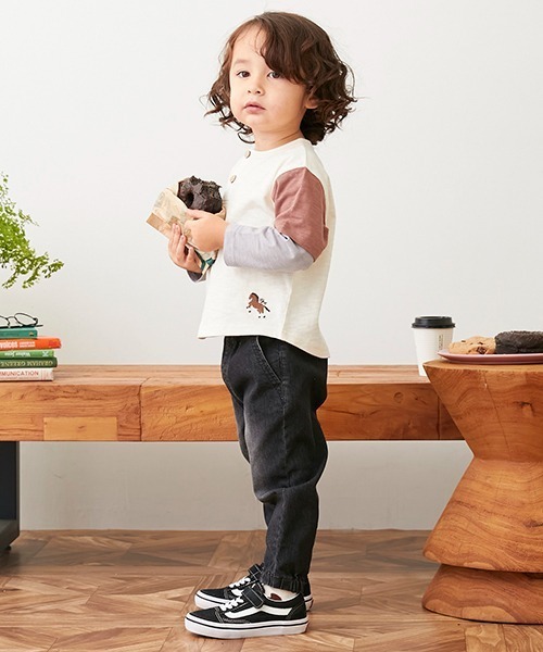 petit main(プティマイン)の「ストレッチデニムジョガーパンツ(デニムパンツ・キッズ・ブルー/ブラック・80cm/90cm/100cm/110cm/120cm/130cm)」の13枚目の写真