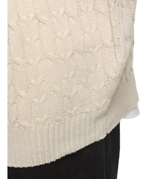 BEVERLY HILLS POLO CLUB（ビバリーヒルズポロクラブ）の「BEVERLY HILLS POLO CLUB ケーブル編み ワンポイントロゴ Vネック ニットベスト（ベスト・メンズ・ブラック/グリーン/ネイビー/アイボリー・M/L/LL）」の13枚目の写真