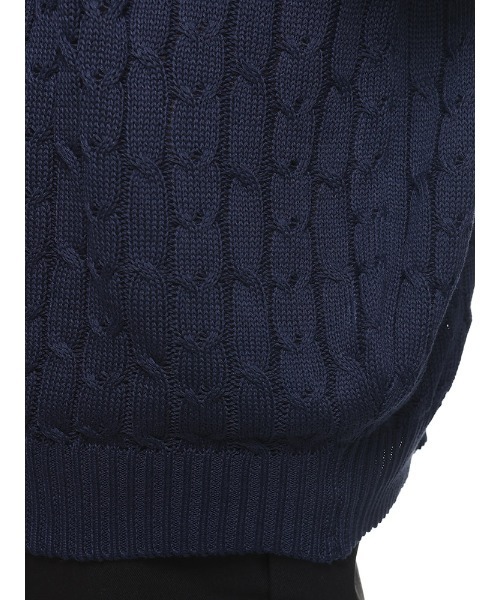 BEVERLY HILLS POLO CLUB（ビバリーヒルズポロクラブ）の「BEVERLY HILLS POLO CLUB ケーブル編み ワンポイントロゴ Vネック ニットベスト（ベスト・メンズ・ブラック/グリーン/ネイビー/アイボリー・M/L/LL）」の21枚目の写真