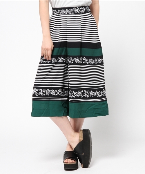 ROSE BUD(ローズバッド)の「LPT-15214 W/ELASTIC GAUCHO PANTS(その他パンツ・レディース・グリーン/イエロー・ONE SIZE)」の1枚目の写真