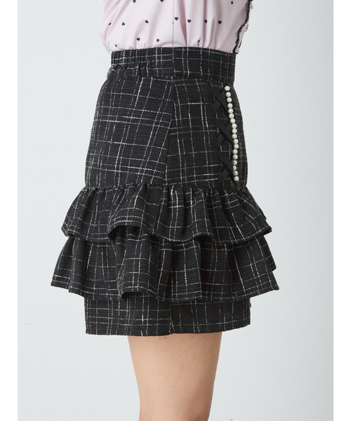 Ank Rouge(アンクルージュ)の「スピンドルティアードツイードスカパン(スカート・レディース・グレー/ブラック/ホワイト・M)」の9枚目の写真