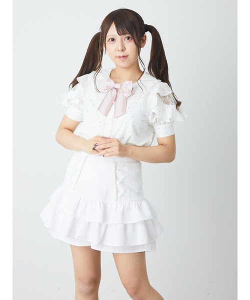 Ank Rouge(アンクルージュ)の「スピンドルティアードツイードスカパン(スカート・レディース・グレー/ブラック/ホワイト・M)」の14枚目の写真