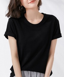 tシャツ レディース 半袖 無地ロングT