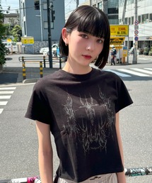 『mahagrid/マハグリッド』 TATTOO CROP TEE/タトゥークロップ Tシャツ