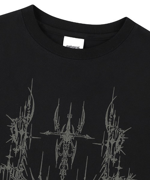 MAHAGRID(マハグリッド)の「『mahagrid/マハグリッド』 TATTOO CROP TEE/タトゥークロップ Tシャツ(Tシャツ/カットソー・レディース・ホワイト/ブラック・FREE)」の12枚目の写真