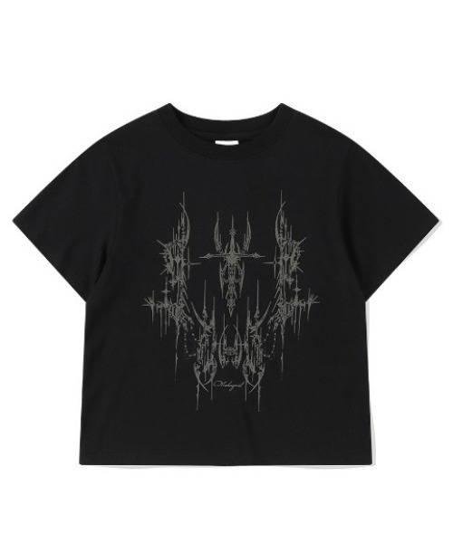MAHAGRID(マハグリッド)の「『mahagrid/マハグリッド』 TATTOO CROP TEE/タトゥークロップ Tシャツ(Tシャツ/カットソー・レディース・ホワイト/ブラック・FREE)」の9枚目の写真