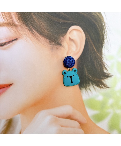tone（トーン）の「【Eighteen】カラフルKUMAピアス(MA)（ピアス（両耳用）・レディース・イエロー/ピンク/ブルー・FREE）」の7枚目の写真