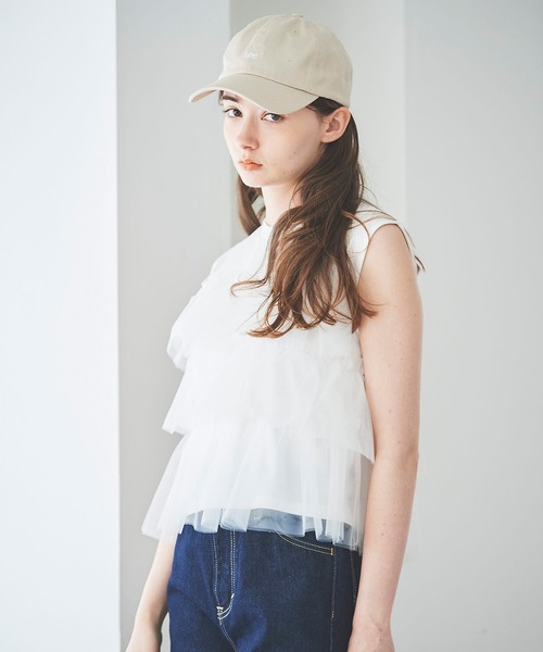 31 Sons de mode(トランテアン ソン ドゥ モード)の「チュールフリルノースリTシャツ(Tシャツ/カットソー・レディース・オフホワイト/チャコールグレー・36)」の20枚目の写真