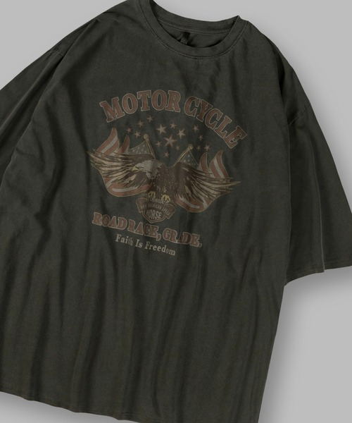 SlashDate(スラッシュデイト)の「ピグメント加工ヴィンテージTシャツ/オーバーサイズ(Tシャツ/カットソー・メンズ・ブラウン/ブラウン系その他2/ブラック系その他/ブラック/ブラウン系その他/ブラック系その他2・M/L/XL)」の3枚目の写真