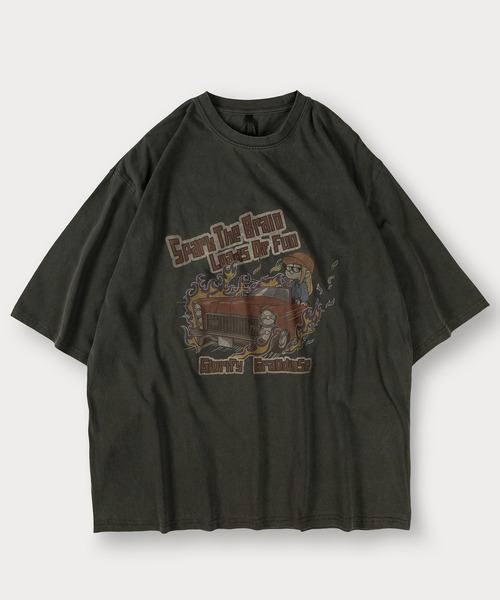 SlashDate(スラッシュデイト)の「ピグメント加工ヴィンテージTシャツ/オーバーサイズ(Tシャツ/カットソー・メンズ・ブラウン/ブラウン系その他2/ブラック系その他/ブラック/ブラウン系その他/ブラック系その他2・M/L/XL)」の12枚目の写真