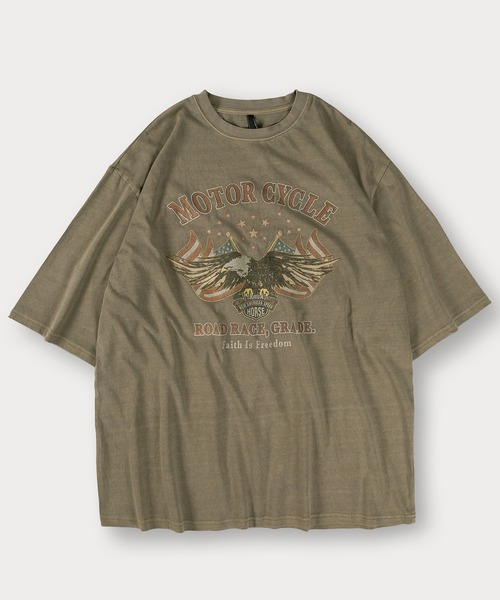 SlashDate(スラッシュデイト)の「ピグメント加工ヴィンテージTシャツ/オーバーサイズ(Tシャツ/カットソー・メンズ・ブラウン/ブラウン系その他2/ブラック系その他/ブラック/ブラウン系その他/ブラック系その他2・M/L/XL)」の9枚目の写真