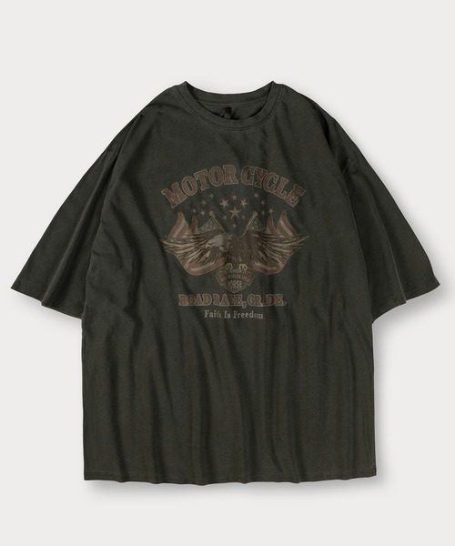 SlashDate(スラッシュデイト)の「ピグメント加工ヴィンテージTシャツ/オーバーサイズ(Tシャツ/カットソー・メンズ・ブラウン/ブラウン系その他2/ブラック系その他/ブラック/ブラウン系その他/ブラック系その他2・M/L/XL)」の8枚目の写真
