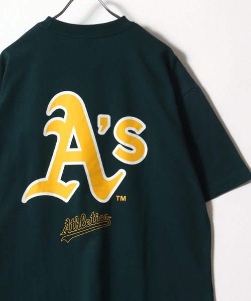 MLB(メジャーリーグベースボール)の「MLB/メジャーリーグベースボール チームロゴ ワンポイント バックプリント 半袖Tシャツ レディース メンズ(Tシャツ/カットソー・メンズ・ホワイト/レッド/グリーン/ネイビー/ブラック/アッシュグレー・M/L/LL)」の5枚目の写真