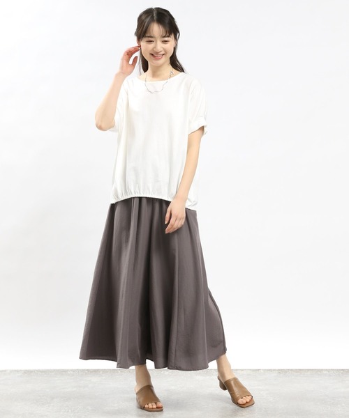 GLOBAL WORK Smile Seed Store（グローバルワーク スマイルシードストア）の「コットンバルーンシルエットＴシャツ/984097（Tシャツ/カットソー・レディース・グレイッシュベージュ/ブラック/グレー/オフホワイト・LARGE/SMALL/MEDIUM/X-LARGE）」の22枚目の写真