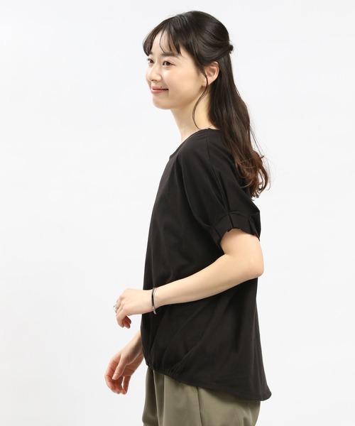 GLOBAL WORK Smile Seed Store（グローバルワーク スマイルシードストア）の「コットンバルーンシルエットＴシャツ/984097（Tシャツ/カットソー・レディース・グレイッシュベージュ/ブラック/グレー/オフホワイト・LARGE/SMALL/MEDIUM/X-LARGE）」の19枚目の写真