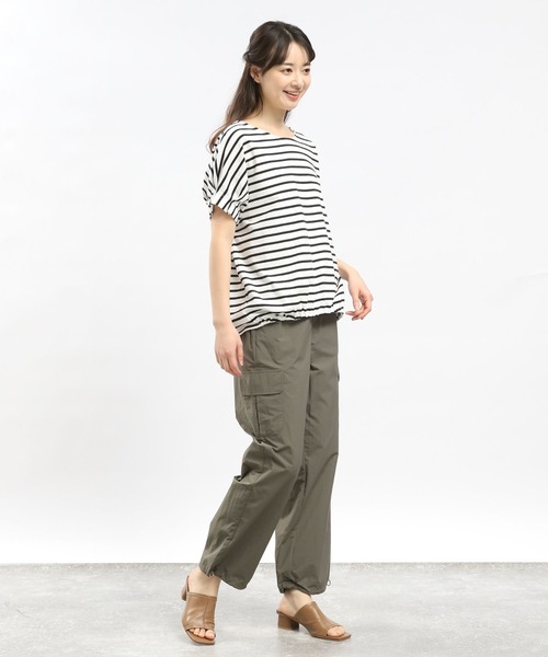 GLOBAL WORK Smile Seed Store（グローバルワーク スマイルシードストア）の「コットンバルーンシルエットＴシャツ/984097（Tシャツ/カットソー・レディース・グレイッシュベージュ/ブラック/グレー/オフホワイト・LARGE/SMALL/MEDIUM/X-LARGE）」の12枚目の写真