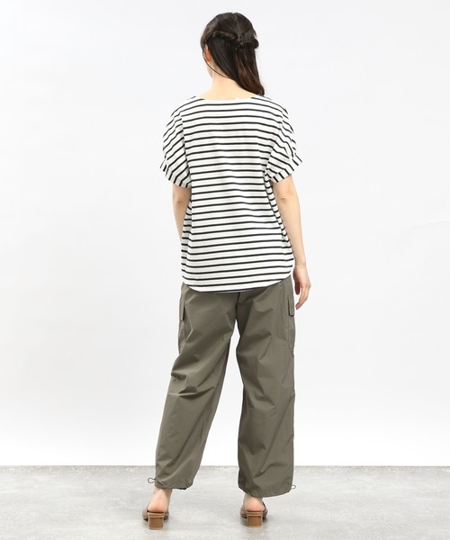 GLOBAL WORK Smile Seed Store（グローバルワーク スマイルシードストア）の「コットンバルーンシルエットＴシャツ/984097（Tシャツ/カットソー・レディース・グレイッシュベージュ/ブラック/グレー/オフホワイト・LARGE/SMALL/MEDIUM/X-LARGE）」の13枚目の写真