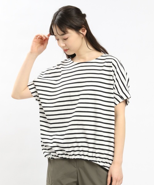 GLOBAL WORK Smile Seed Store（グローバルワーク スマイルシードストア）の「コットンバルーンシルエットＴシャツ/984097（Tシャツ/カットソー・レディース・グレイッシュベージュ/ブラック/グレー/オフホワイト・LARGE/SMALL/MEDIUM/X-LARGE）」の14枚目の写真
