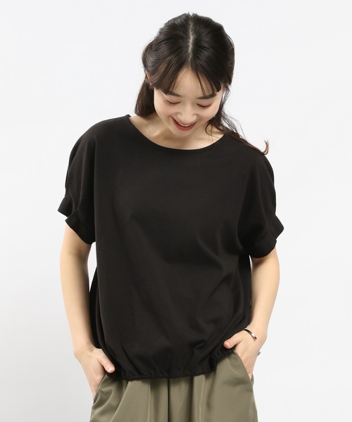 GLOBAL WORK Smile Seed Store（グローバルワーク スマイルシードストア）の「コットンバルーンシルエットＴシャツ/984097（Tシャツ/カットソー・レディース・グレイッシュベージュ/ブラック/グレー/オフホワイト・LARGE/SMALL/MEDIUM/X-LARGE）」の18枚目の写真