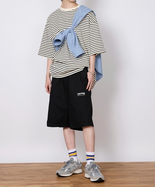 THRASHER(スラッシャー)の「【THRASHER】カツラギ・デニムイージーハーフパンツ 017160(デニムパンツ・メンズ・ブラック/ベージュ/ブラック系その他2/オフホワイト・M/L/LL/S)」の8枚目の写真