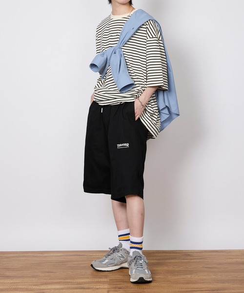 THRASHER(スラッシャー)の「【THRASHER】カツラギ・デニムイージーハーフパンツ 017160(デニムパンツ・メンズ・ブラック/ベージュ/ブラック系その他2/オフホワイト・M/L/LL/S)」の9枚目の写真