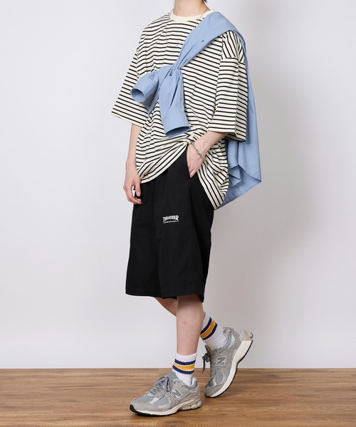 THRASHER(スラッシャー)の「【THRASHER】カツラギ・デニムイージーハーフパンツ 017160(デニムパンツ・メンズ・ブラック/ベージュ/ブラック系その他2/オフホワイト・M/L/LL/S)」の10枚目の写真