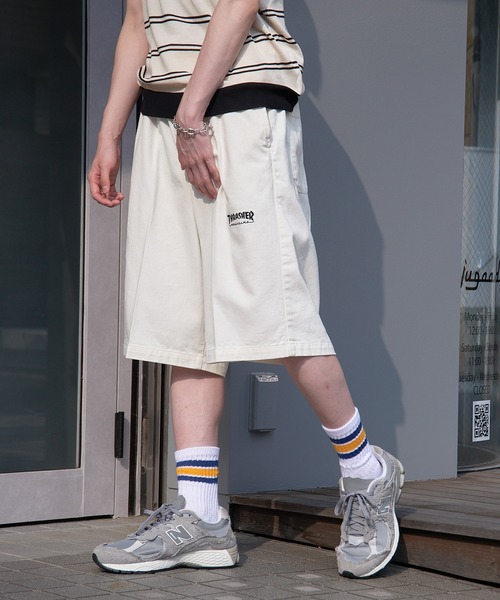 THRASHER(スラッシャー)の「【THRASHER】カツラギ・デニムイージーハーフパンツ 017160(デニムパンツ・メンズ・ブラック/ベージュ/ブラック系その他2/オフホワイト・M/L/LL/S)」の12枚目の写真