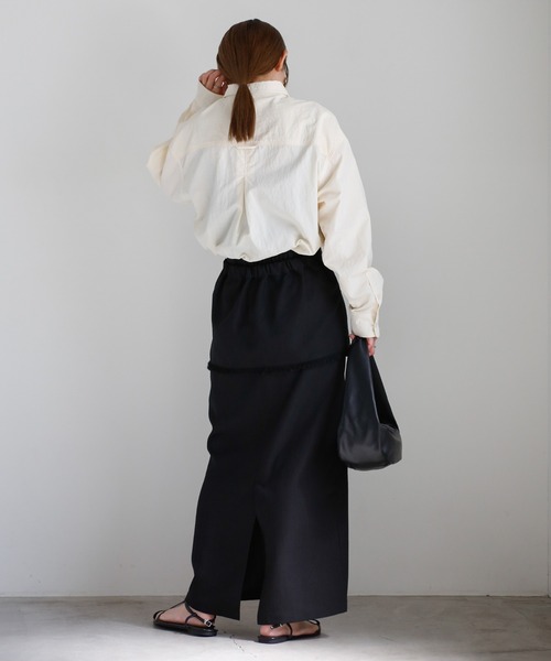 select MOCA(セレクトモカ)の「リネンライク3wayスカート(スカート・レディース・ブラック/ライトベージュ・MEDIUM/LARGE)」の5枚目の写真