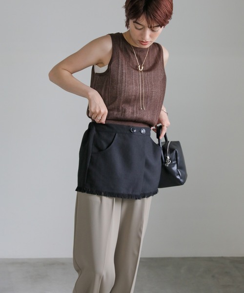 select MOCA(セレクトモカ)の「リネンライク3wayスカート(スカート・レディース・ブラック/ライトベージュ・MEDIUM/LARGE)」の10枚目の写真