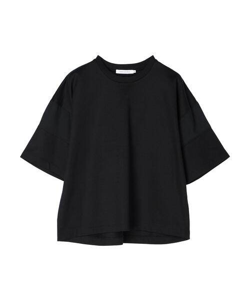 tシャツ 異素材使いプルオーバー レディース トップス レディース 長袖 通販 カットソー Tシャツ シャツ