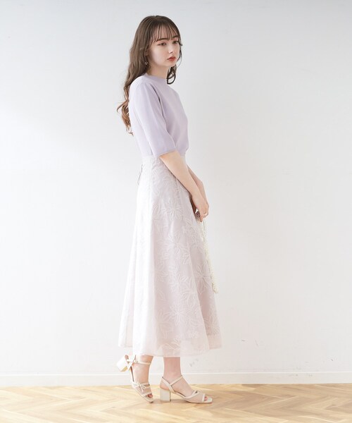 couture brooch（クチュールブローチ）の「◆バックパール調デザイン5分袖ニットトップス（ニット/セーター・レディース・ブラック/レッド系1/ピンク/オフホワイト/パープル・42/40/38）」の16枚目の写真