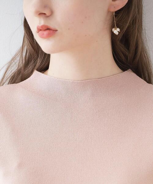 couture brooch（クチュールブローチ）の「◆バックパール調デザイン5分袖ニットトップス（ニット/セーター・レディース・ブラック/レッド系1/ピンク/オフホワイト/パープル・42/40/38）」の10枚目の写真