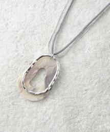 SHOO・LA・RUE | 楕円モチーフ紐&メタルネックレス(ネックレス)