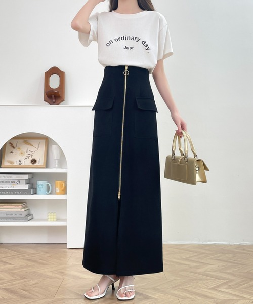 ABITOKYO(アビトーキョー)の「センタージップアップハイウエストタイトスカート(スカート・レディース・チャコールグレー/ブラック/ベージュ・S/M)」の9枚目の写真