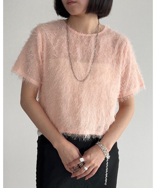 leimn(レイムン)の「シアーフリンジTシャツ(Tシャツ/カットソー・レディース・ホワイト/オレンジ・FREE)」の8枚目の写真