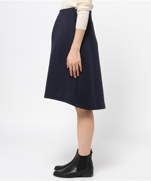 koe（コエ）の「フロントボックスタックミモレ丈スカート（スカート・レディース・ネイビー/杢グレー・SMALL/MEDIUM/LARGE）」の4枚目の写真