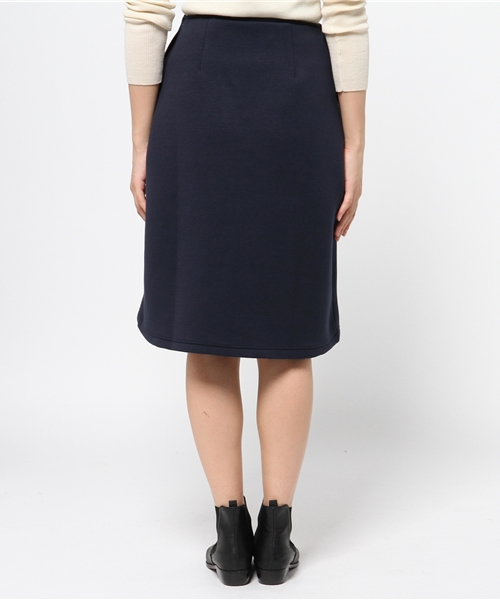 koe（コエ）の「フロントボックスタックミモレ丈スカート（スカート・レディース・ネイビー/杢グレー・SMALL/MEDIUM/LARGE）」の5枚目の写真