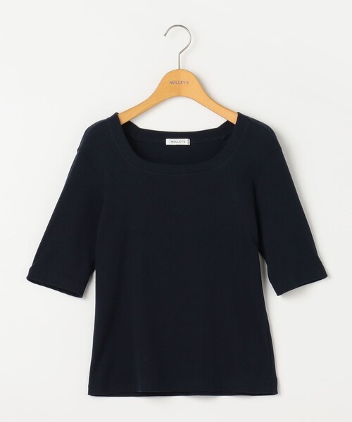 NOLLEY’S（ノーリーズ）の「コンパクトベアテレコスクエアネック5分袖プルオーバーカットソー（Tシャツ/カットソー・レディース・ホワイト/ネイビー/ブラック・FREE）」の22枚目の写真