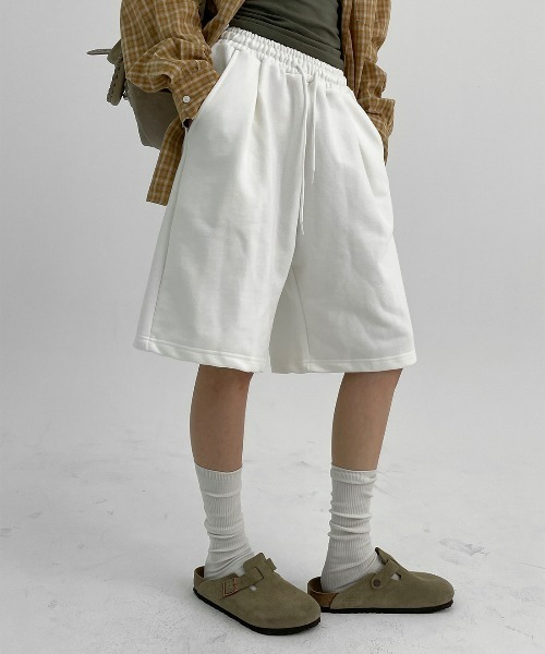 BLACKUP（ブラックアップ）の「[MADE] ディキデンバミューダオーバーフィットバンディングパンツ（スウェットパンツ・レディース・ホワイト/グレー・FREE）」の14枚目の写真