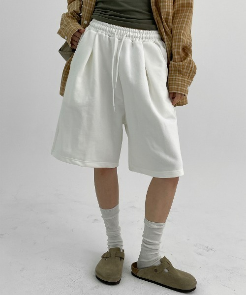 BLACKUP（ブラックアップ）の「[MADE] ディキデンバミューダオーバーフィットバンディングパンツ（スウェットパンツ・レディース・ホワイト/グレー・FREE）」の15枚目の写真